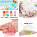 Slime Supplies Kit, 135 Pack Slime Making Kit 30 Crystal Slime, Glitter Jars, Charms, Sugar Paper, Foam Beads, Fishbowl Beads, Toy Cups, Slices, Air Dry Clay and Tools for Kids Girls by WINLIP