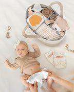 Maliton Extra Large Diaper Caddy Organizer, Cotton Rope Nursery Basket, Portable Organizer for Changing Table, Car, Diaper Storage for Baby Stuff for Newborn