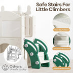 Mloong 12 in 1 Toddler Slide and Swing Set, Kids Slide for Toddlers 1-3 Years Old, Baby Playset Indoor Outdoor with Basketball Hoop Drawing Golf(Yellow & Green)(82×67×41in)