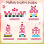 3 otters 32PCS Magnetic Blocks, Toddler Travel Toys Castle Magnetic Building Cubes STEM Learning Toys for Kids Gifts for Girls 3 4 5 6 7 8