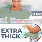 Comfortable Baby Bath Kneeler and Elbow Rest Pad Set – Thick Memory Foam Bath Kneeling Pad with Elbow Support – Baby Bathtub Cushion with Toy Organizer for Bathing Infant or Toddler - Green