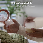 Frida Mom 2-in-1 Manual Breast Pump Silicone Bottle + Replacement Lid, Milk Collector for Breastfeeding, 5oz