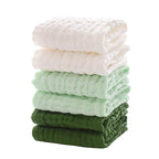 MUKIN Baby Washcloths - Soft Face Cloths for Newborn, Absorbent Bath Face Towels, Baby Wipes, Burp Cloths or Face Towels, Baby Registry as Shower. Pack of 6-12x12 inches (Green)