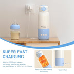 Portable Bottle Warmer for Travel,12.5oz Cordless Baby Milk Warmer on The go for Formula,Breastmilk,Water,3 Mins Fast Heating & Precise Temp Control Travel Essential