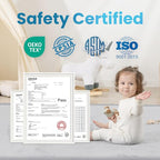 1.3" Thick Baby Play Mat for Floor, 28x72 Foam Tummy Time Mat, Padded Support Soft Plush Bedside Rugs for Infant Kids Toddler Crawling Kick Activity (Light Grey)