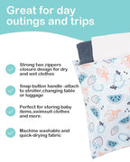 ALVABABY 3 Cloth Diaper Wet Dry Bags Waterproof Reusable with Two Zippered Pockets Travel Beach Pool Daycare Soiled Baby Items Yoga Gym Bag for Swimsuits or Wet Clothes Small Medium Large 3L-ZM29