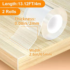 2 Rolls Clear Soft Corner Protectors for Furniture Strip,Sharp Edge & Table Bumper,Window Edge,Wall Protector, Soft Corner Guards Safe for Proof,Table Corner Protectors in Family,2.56 in x 13.12 FT
