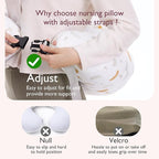 Momcozy Original Nursing Pillow for Breastfeeding-Pioneering Safety Fence- Wider Feeding Pillows for More Support for Mom & Baby- Easier Nursing & Hand Free- Fit for All, Removable Cotton Cover