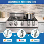 Gas Stove Knob Lock, Baby Proof Oven Knobs Covers Lock for Child Safety (5 Pack) Grey