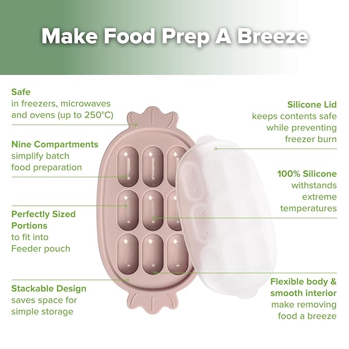 Haakaa Baby Popsicle Mold - Baby Food Maker & Breastmilk Teething Freezer Tray - BPA Free Silicone-Pink