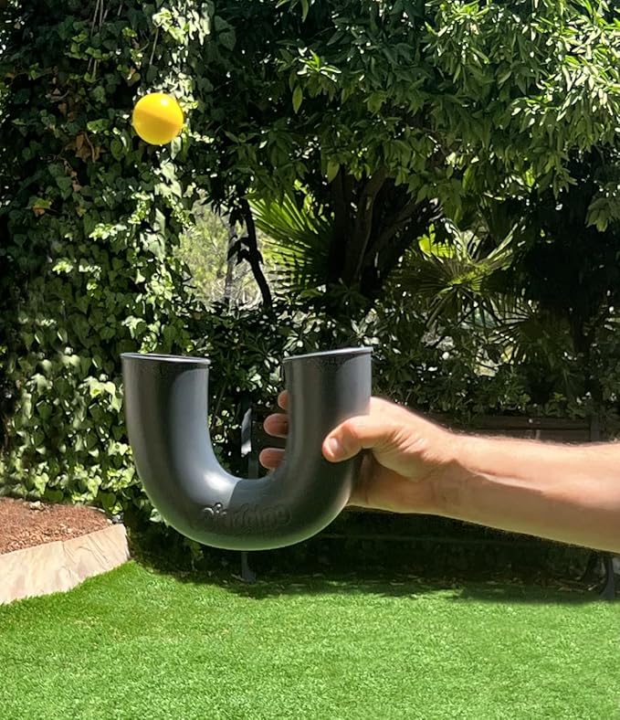 Original pindaloo Skill Game with 2 Balls- Gifts for Kids and Adults Indoor & Outdoor Games, Ball Toys for Boys, Girls, & Teens - Gift Ideas, Fun Stuff, Develops Motor & Juggling Skills (Black Carbon)