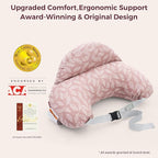 Momcozy Original Nursing Pillow for Breastfeeding-Pioneering Safety Fence- Wider Feeding Pillows for More Support for Mom & Baby- Easier Nursing & Hand Free- Fit for All, Removable Cotton Cover