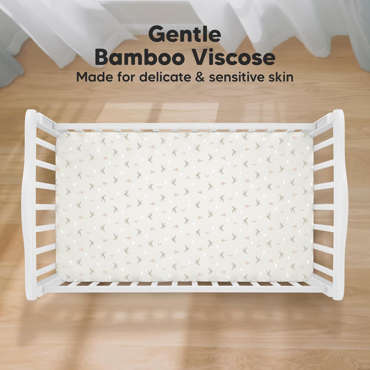 KeaBabies 2-Pack Baby Crib Sheets for Boys, Girls - 52x28 Viscose Derived from Bamboo Toddler Bed Sheets Neutral, Fitted Crib Mattress Cover for Standard Baby Bedding, Soft & Cozy (Marine Muse)