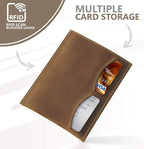 WANDERINGS Leather Passport Holder - Ideal for Travel - Handmade Genuine Leather Wallet with Passport Pocket and Card Slots - RFID Blocking for Security Against Data Theft