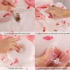 Pink Baby Inflatable Seat for 3-36 Months Girl, Built-in Air Pump, Bear Baby Support Seat Summer Toddler Chair for Sitting Up, Floor Seater