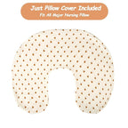 Hooyax Muslin Nursing Pillow Cover, Feeding Pillow Slipcover for Breastfeeding Moms, Soft and Breathable Infant Pillow Cover for Baby Boy and Girls (Heart)