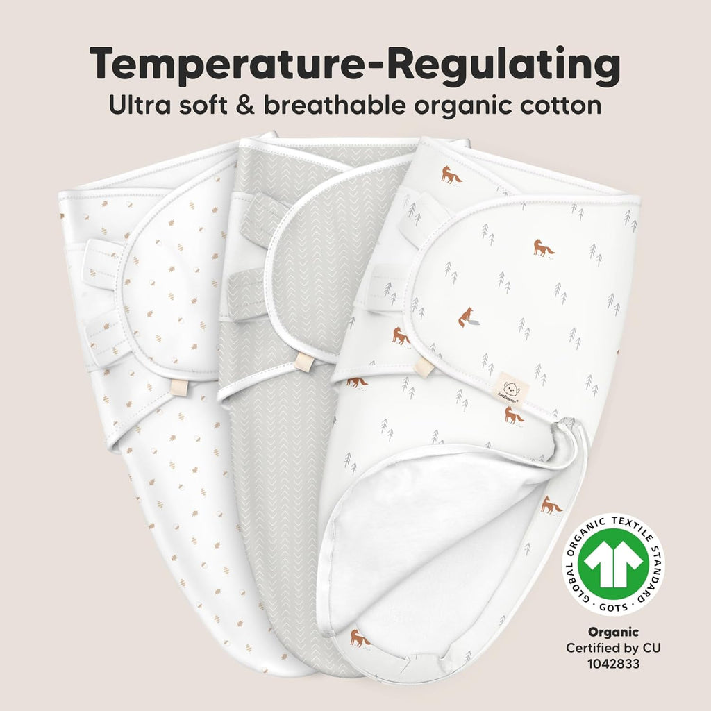 Baby Swaddle Sleep Sacks with Zipper - 3-Pack Swaddles for Newborns 0-3 Months, Infant, Baby Girls, Boys, Soft & Durable Newborn Sleep Sack, Easy Diaper Change Swaddling Blanket(Forest)