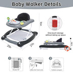 5 in 1 Foldable Baby Walker,Activity Baby Walker-Baby Bouncer,Rocker,Activity Center,Seat and Push Walker,Detachable Footrest Mat,Adjustable Speed Rear Wheels and Height,Ages 6-18 Months (Black)