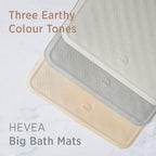HEVEA Natural Rubber Wave Bath Mat – Square 21x21 in - Non-Slip Shower & Bathtub Mat with 364 Suction Cups, Plastic-Free & Biodegradable (Marble)