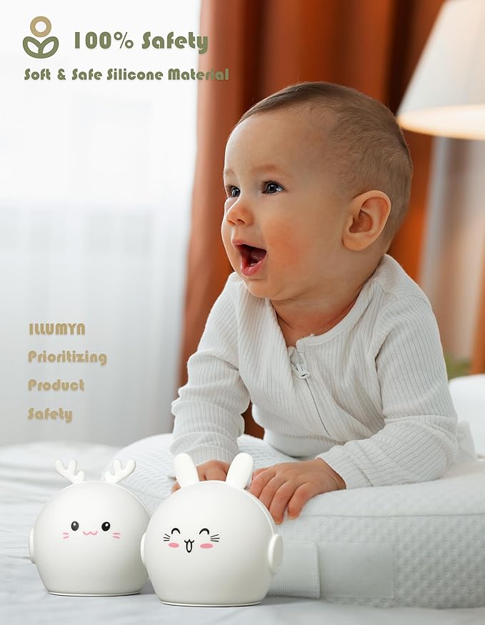 Night Light Kids, Cute Soft Glow Protect Eyes Deer Night Light Lamp with 30mins Timer Rechargeable Nightlight for Kids Children Women Girls Toddler Bedroom Bedside Livingroom