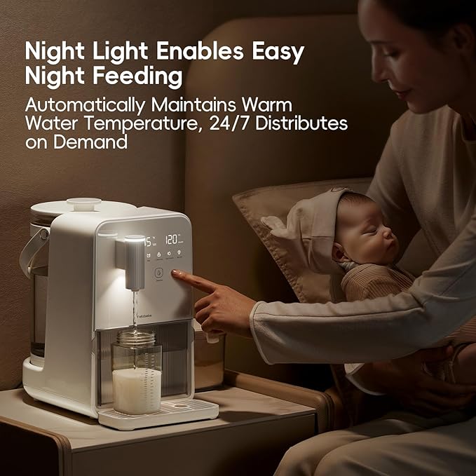 Instant Hot Water Dispenser, Water Warmer for Baby Formula, Tea, Coffee, Precise Volume & Temperature Smart for All Bottles with Night Light, 3L Large Glass Water Tank(102oz), 7x24H Keep Warm