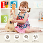Kids Guitar Set - 7 in 1 Musical Instruments for Toddlers 2-4, Wooden Musical Toys for 2 3 4 Year Old Boy & Girls Birthday Gifts, Band Sets with Ukulele/Flute/Tambourine/Maracas Toys for Kids 3-5