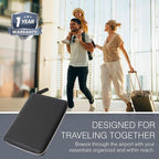 Full Grain Leather Family Passport Holder for 2-4 Passports - RFID Passport Holder and Travel Document Organizer - Large Leather Travel Wallet for Couples and Families - Black