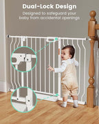Mom's Choice GROWNSY Baby Gate, 30.5"-53" Auto-Close Dog Gate for Stairs & Doorways, Pressure-Mounted Easy Install Baby Gate - No Drill, Walk Through, Safe & Durable