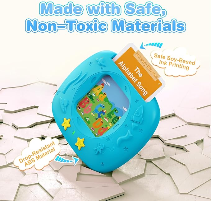 Toddlers Talking Flash Cards with American Accent & 144 Sight Words, Speech Therapy Toys for 3 4 5 6 Years Old Boys and Girls (Blue)