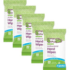 Boogie Antibacterial Hand Wipes by Boogie, Alcohol Free, Hypoallergenic and Moisturizing Aloe, for Kids and Adults -100 Total Wipes (5 Packs of 20)