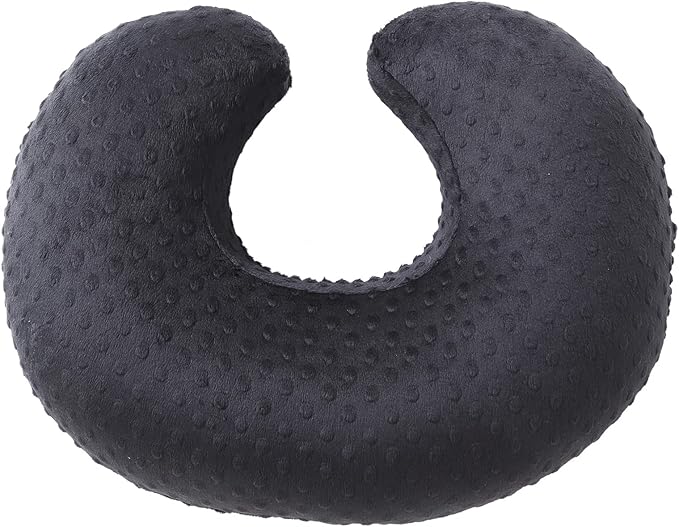 Nursing Pillow and Positioner Breastfeeding and Bottle Feeding, Propping Baby, Tummy Time, Sitting Support for Baby Boy and Baby Girl, with Removable Dots Cover (Black)