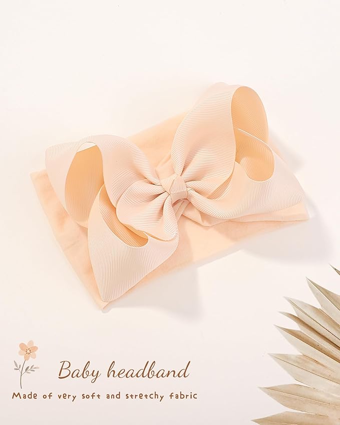 doboi Baby Girl Hair Bows and Nylon Headbands Set - 20PCS Infant Toddler Accessories With Big Bows
