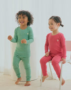 moimoln Pajamas Set 6M-5Y Solid Ribbed Unisex Baby & Toddler, Soft Viscose, Snug-Fit, Everyday Sleepwear