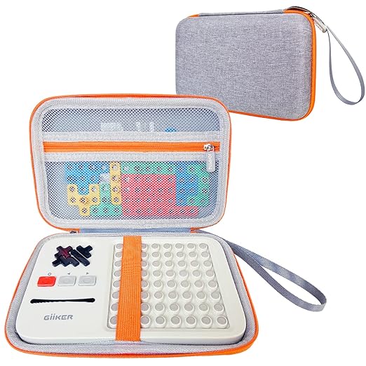 JCHPINE Hard Carrying Case for GiiKER Super Blocks Puzzle Game, Protective Storage Holder for GiiKER Brain Teaser Puzzles Interactive Handheld Game Console Accessories (Orange Case only)