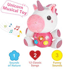 iPlay, iLearn Baby Unicorn Musical Toys, Newborn Girls Gift, Soft Unicorn Plush Stuffed Animal, Infant Light Music Time, 1st Birthday Shower Gift Stuffers for 0 1 2 3 6 9 12 18 Month 1-3 Yrs Toddlers