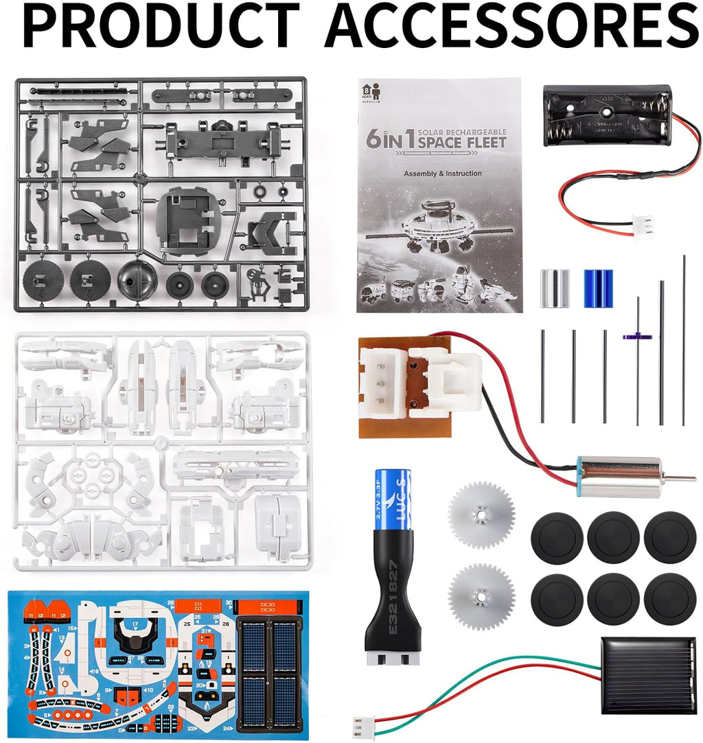 STEM Projects for Kids Ages 8-12, Science Kits for Boys 8-14, 6-in-1 Solar Robot Space Toys Building Science Kits Gifts for 7 8 9 10 11 12 13 Year Old Boys Girls Teen