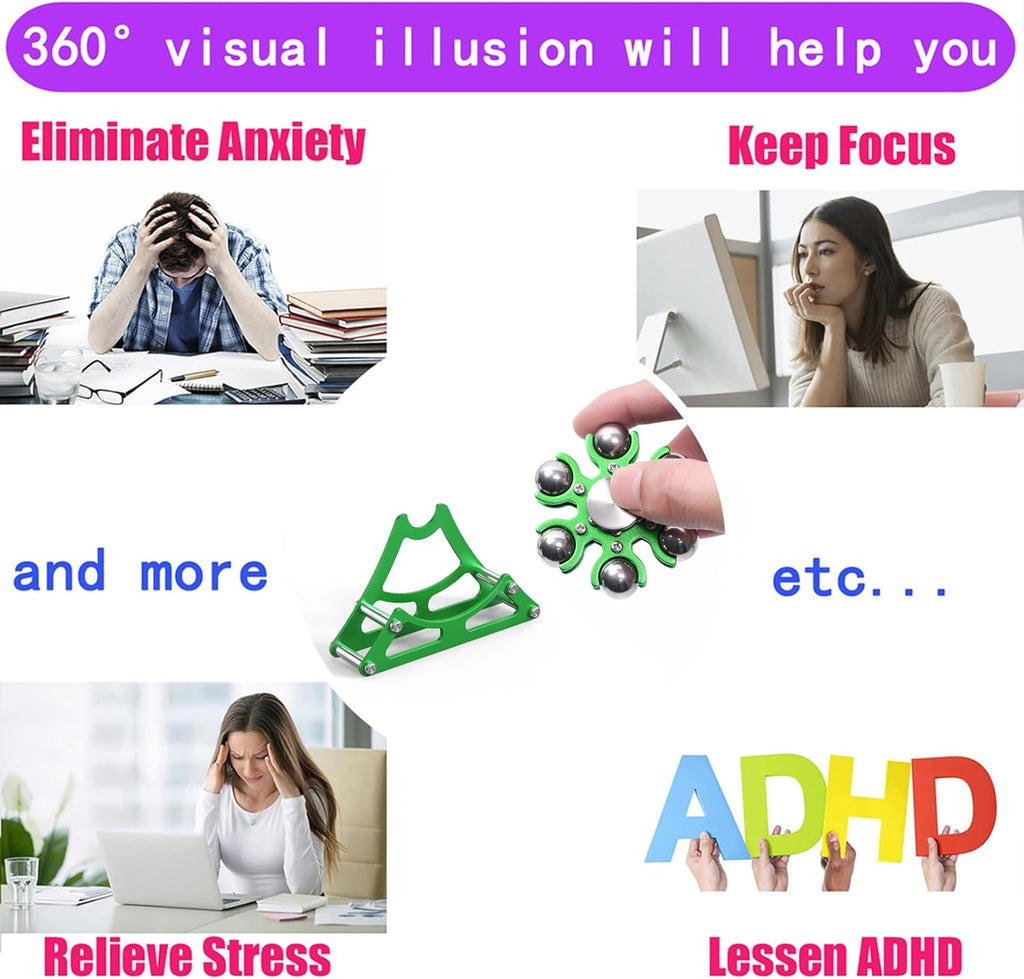 Desk-Fidget-Toys for Ferris-Wheels-Spinner: 4mins Kinetic-Metal-Spinner, Cool-Gadgets-Stuff for Kid Children Teen Adult EDC-Toy, ADHD Tools Stress Relief for Office Home School Men Woman Christmas