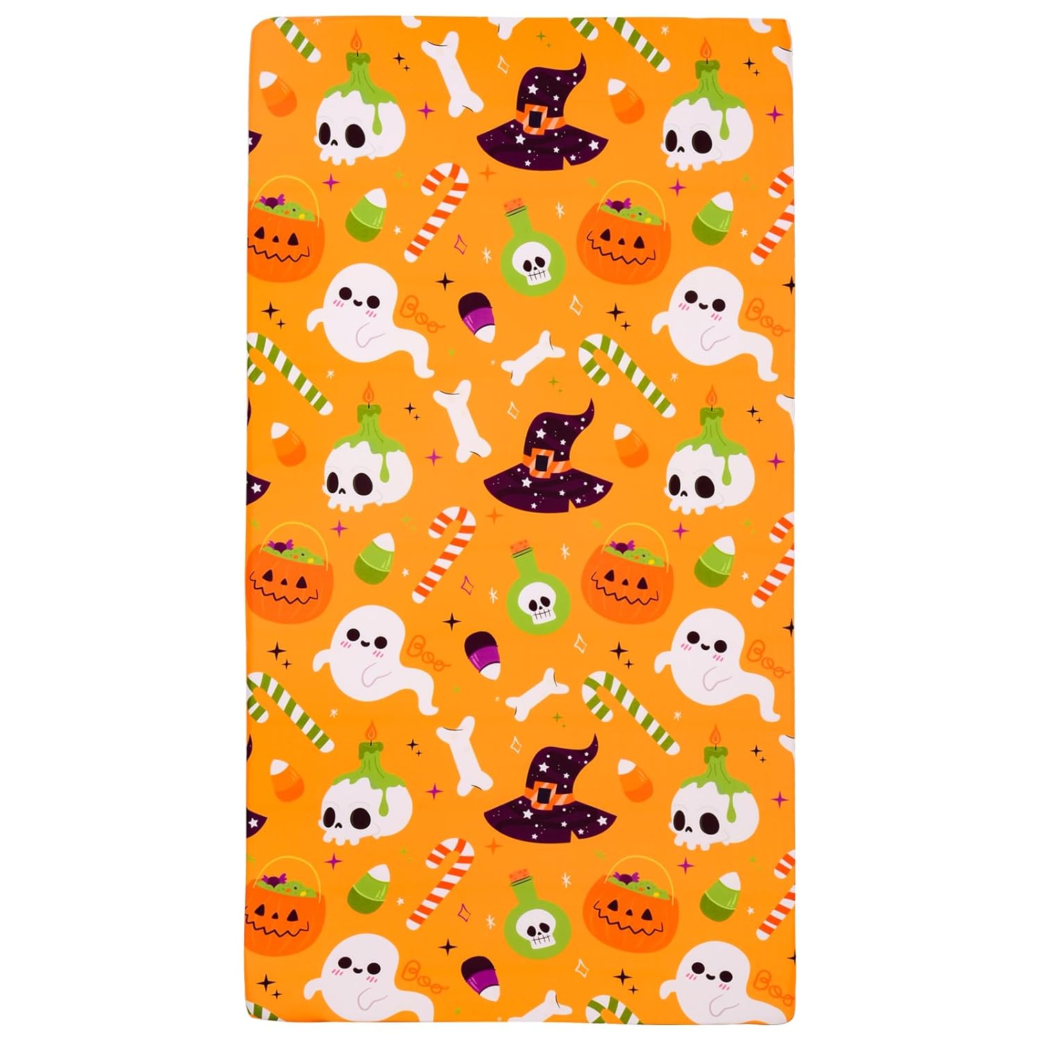 UOMNY Halloween Pumpkin Crib Sheet for Boys Girls Halloween Fitted Crib Sheets for Standard Crib 52 X 28 Inch Toddler Crib Mattresses Sheet, Purple Hat