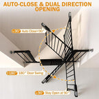 Baby Gate for Stairs, 29.7-43" Auto Close Dog Gate for Doorways & Hallways, Pressure Mounted Pet Gate with Walk Thru Door, Easy Install Safety Gate for Children & Pets, No Drilling, Dual-Lock Design