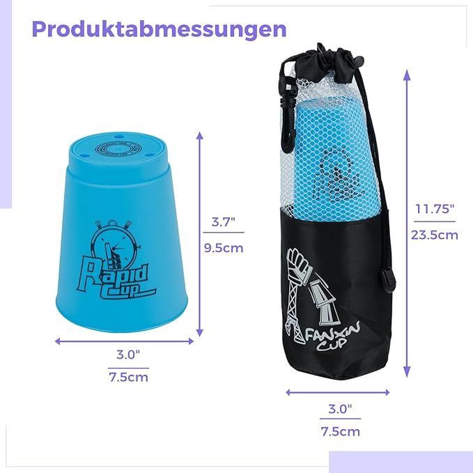 yeesport Sport Stacking Cups, 48pcs Sports Stacking Cups Sport Training Games for Travel Party Challenge Competition Gift for Kids and Adults (Blue+Green+Orange+Purple)