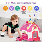 OKREVIEW Toys for 1+ Year Old Girls - Montessori Musical Toys for Toddlers Age 1-2, 8-in-1 Multi-Functional Music House with Sound, Lights, Music, Great Gifts for 1+ Year Old Girls Birthday Xmas