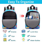 Accmor Toddler Backpack Leash with Anti Lost Wrist Link, Cute Mini Child Walking Harnesses Keep Kids Close Back Pack Rope Tether Rein for Baby Boys (Light Blue/Dino)