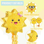 WERNNSAI Sun Pinata-Sunshine Party Decorations pull string Sun Pinata with Blindfold and Bat for Girls Kids Sun Brithday Baby Shower Summer Party Game Supplies