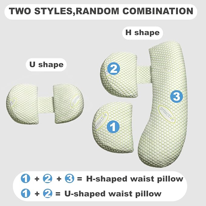 Pregnancy Pillow for Women - Full Body Maternity Pillow for Back & Hip Support, Removable Soft Cover for Side Sleeper Comfort