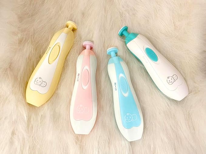 Baby Nail Trimmer 21 in 1, Usage Labeled Case & 13 Extra Replacement Tools, Royal Angels Baby Electric Nail File, Baby Nail Care, Nail Clipper Newborn Toddler Toes & Fingernails Nail Kit (Yellow)