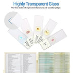 120 Microscope Slides with Specimens for Kids, Prepared Microscope Slides for Kids Microbiology, Prepared Microscope Slides for Adults