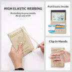 Melsbrinna Rfid Passport Holder for Travel women/Men, Cute Passport Wallet Rfid Blocking Card Slots, Rfid Passport Cover/CaseTravel Wallet, Passport Book Holder (1, Beige)