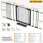 Cumbor 2 Pack 29.7-54.2" Baby Gate for Stairs, Mom's Choice Awards Winner-Auto Close Dog Gate for doorways, Easy Install Pressure Mounted Pet Gate Indoor, Walk Thru Wide Safety Gate for Dog, Black