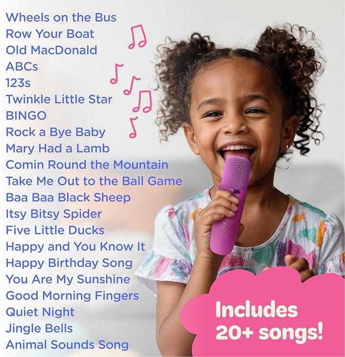 Move2Play, Karaoke Machine for Kids | Includes 20+ Kid Songs | 2 Microphones | Connect with Bluetooth | 3, 4, 5, 6, 7+ Year Old Gift | Toy for Girls, Boys, & Toddler | Birthday Present