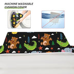 Toddler Booster Seat for Dining Table, Stronger Support Non-Slip Bottom Double Safe Straps Booster Seat Dining Toddler, Portable Travel Increasing Cushion (Black)